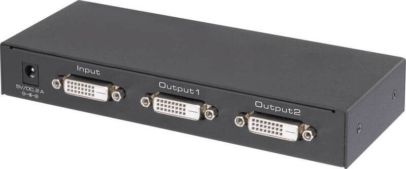 Renkforce 2 Port DVI-Splitter Ultra HD-fähig 3840 x 2160 Pixel Schwarz Adapter - 4016139075532