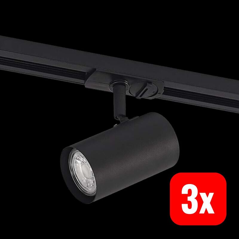 Lindby Schienenspot Linaro GU10 LED Strahler dimmbar schwarz 1-Phasen Ø6cm - 4251911701500