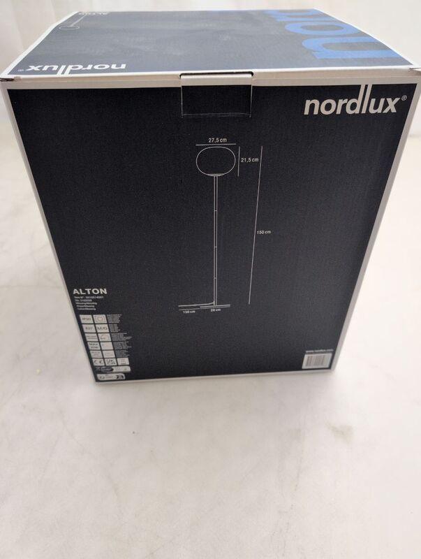 Nordlux Stehleuchte Alton Lampe Messing LED E27 150cm Leuchte elegant weiß 28cm - 5704924001086