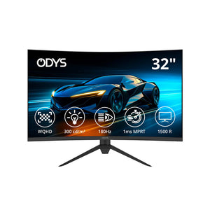 B-Ware Odys Monitor 32 Zoll 2560x1440 Pixel Gaming Bildschirm 1ms HDMI DisplayPort