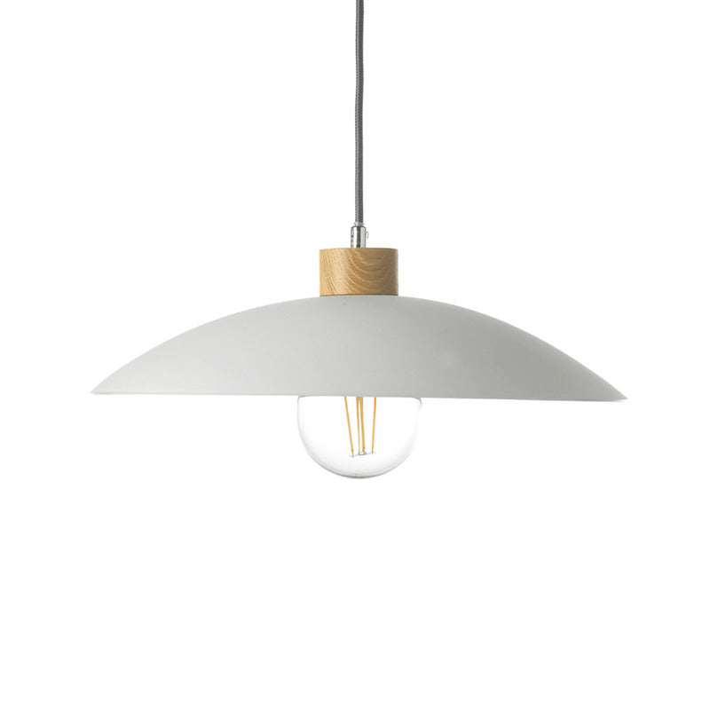 Hängeleuchte Pendelleuchte OHANA Opalglas Lampe Glas Eiche weiß 40 cm E27 LED - 8030626543713
