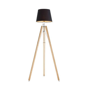 B-Ware Argon Stehleuchte Standlampe Amur Dreibein Holzgestell schwarz SIEHE TEXT/FOTO