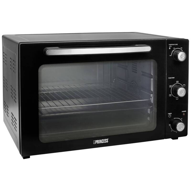 Princess Minibackofen 55l Umluft-Funktion 2000W Schwarz Elektro Backofen 230°C - 8713016089632