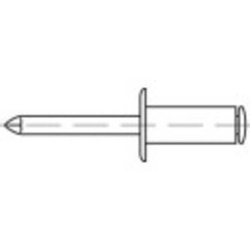 TOOLCRAFT Blindniete Aluminium Stahl Flachkopf DIN 7337 6 mm 30 mm 250 Stück - 4053199310364