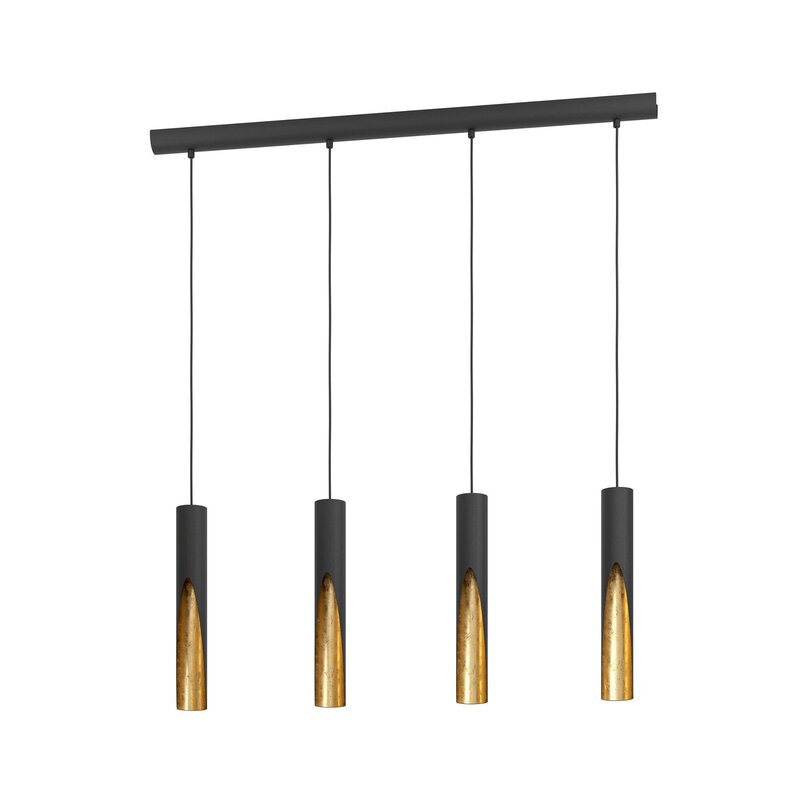 LED Hängeleuchte Pendelleuchte Barbotto LED Lampe Schwarz Gold 4fl - 9008606270309