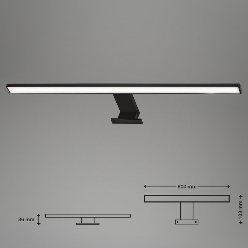 Briloner LED Spiegelleuchte Wandleuchte Dun Brilo schwarz 60cm IP44 Leuchte - 4002707402879