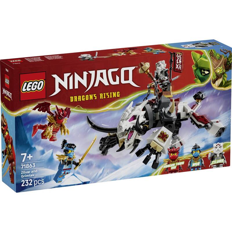 LEGO NINJAGO Zilvar Drachentier Grimtak Spielzeugmonster 3 Minifiguren 71863 - 5702018055717