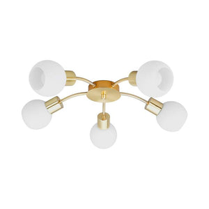 B-Ware Lindby Deckenlampe Elaina LED Lampe 5-flg dimmbar messing Ø54cm Glas E14 Leuchte