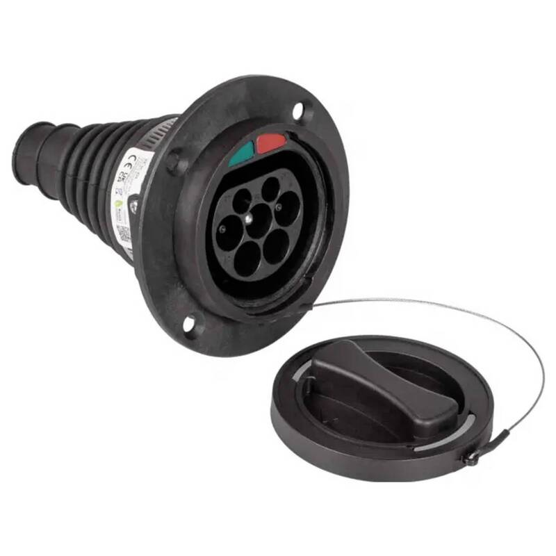 Akyga eMobility Ladesteckdose Typ 2 32A 1-phasig IP44 schwarz für Ladesysteme - 5906708750870