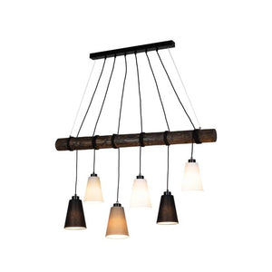 B-Ware Euluna Pendelleuchte Como Hängeleuchte Hängelampe Deckenlampe 6-flammig walnuss