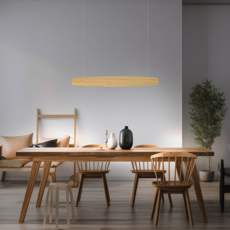 Quitani Pendelleuchte Hängeleuchte LED Holz Eiche warmweiß Esszimmer Wohnzimmer - 4251911763751