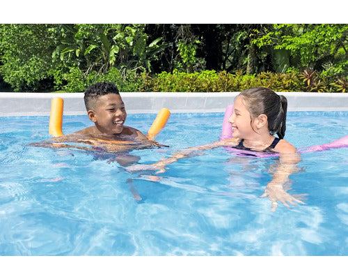 Bestway Aufstellpool Framepool eckig 488x244x122cm mit Sandfilteranlage grau - 4306516706075