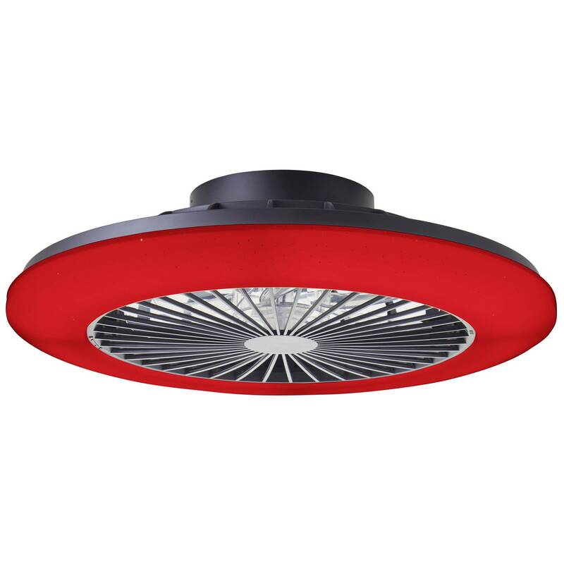 Brilliant Salerno LED Deckenleuchte 49cm mit Ventilator dimmbar Schwarz - 4004353435881