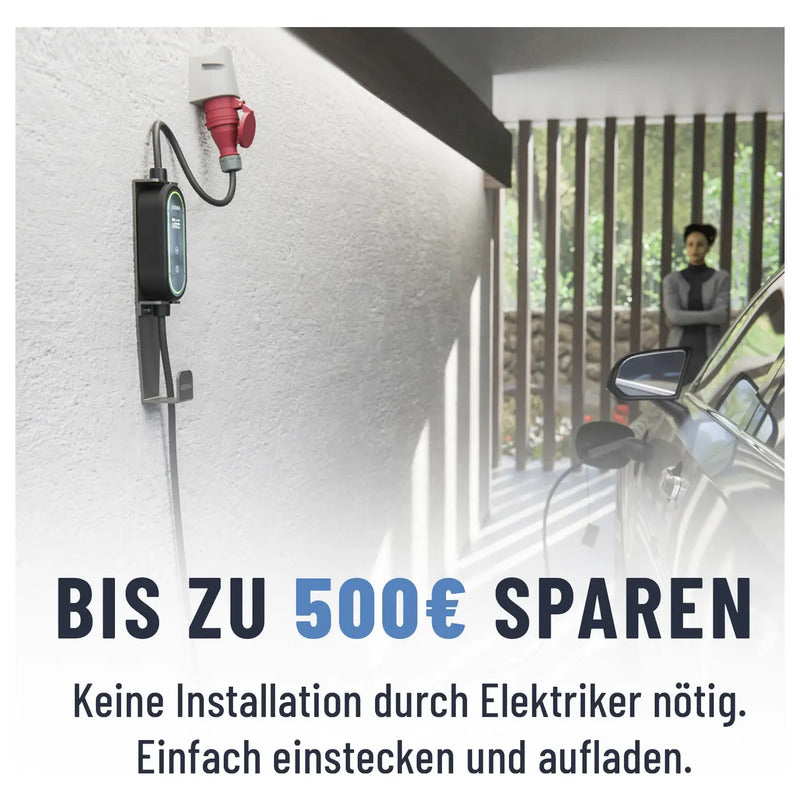 Absina Wallbox Typ 2 Mode 2 16 A 11 kW Elektroauto Ladegerät schwarz IP67 6,4m - 4260368689965