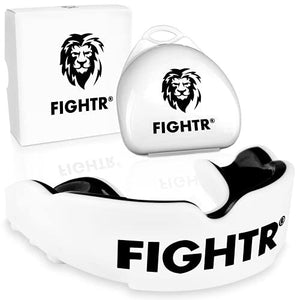 B-Ware FIGHTR Premium Mundschutz Zahnschutz für Boxen inkl. Hygiene Box weiß 1 Stück