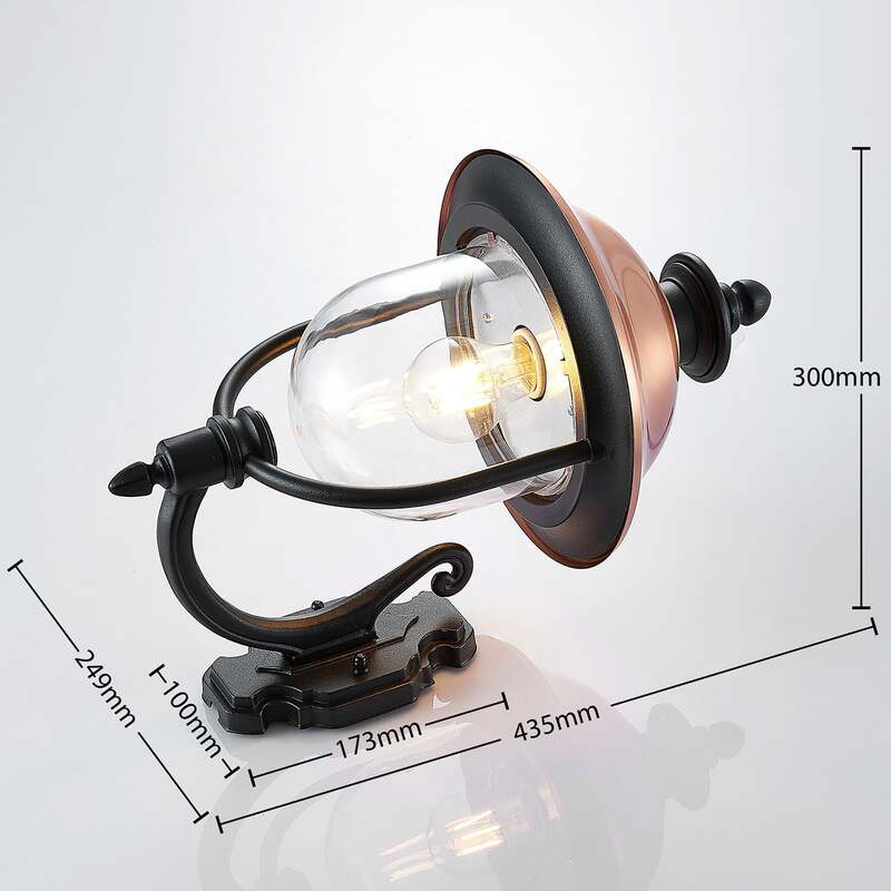 Lindby Außenwandleuchte Clint LED Gartenlampe Wandleuchte seewasserfest kupfer - 4251096573510