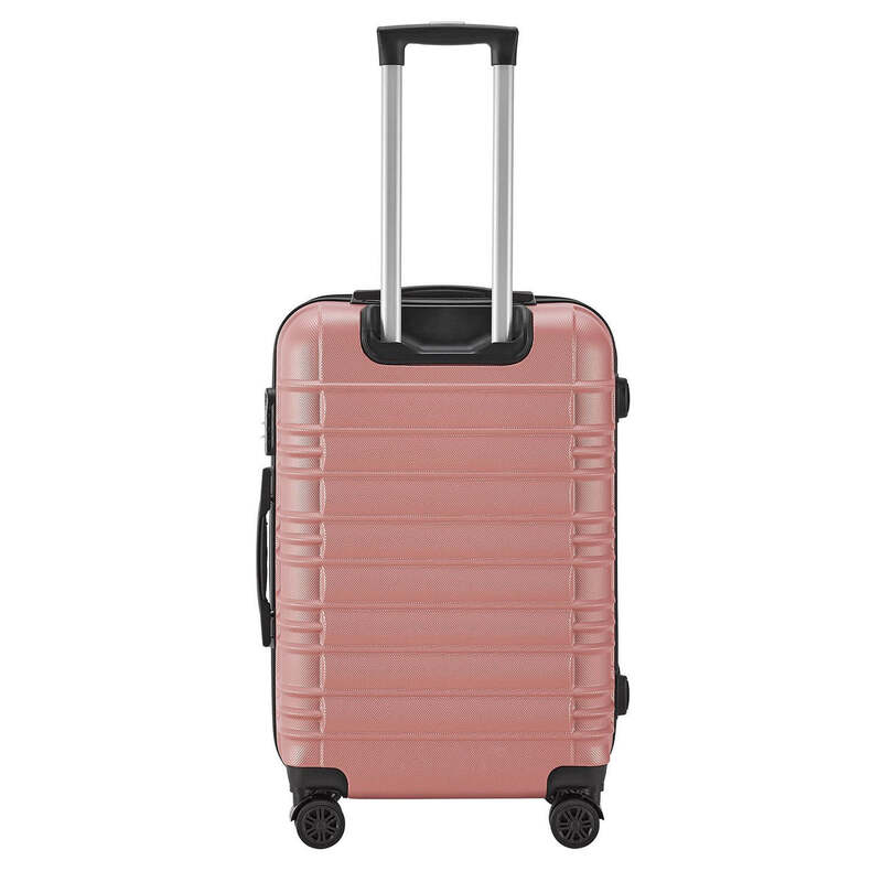 Hartschalen Koffer Rom 3-teilig Set ABS-Kunststoff schlagfest 360° Rollen rosa - 4262437185002