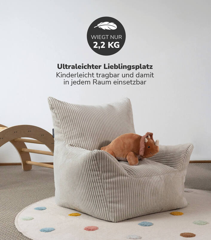mokebo Kindersessel 'Der Pausenheld' Kindersitzsack Lesesessel Stuhl beige C278 - 4262436120455