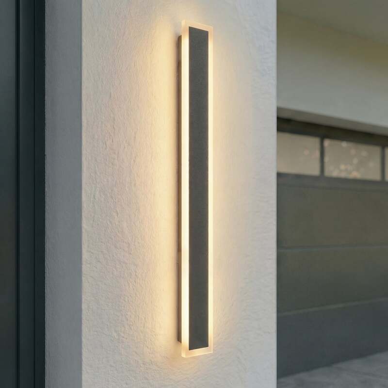 Lucande Außenwandleuchte Ilora LED Gartenlampe schwarz 100cm CCT IP65 4080lm - 4255830910500