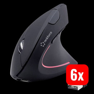 6x B-Ware Renkforce Computermaus Ergonomisch RF-WM-322 Funk Optisch Schwarz 5 Tasten