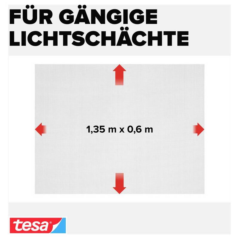 Tesa Lichtschachtgitter Insect Stop Edelstahl Abdeckung Lichtschacht 60x135cm - 4042448141989