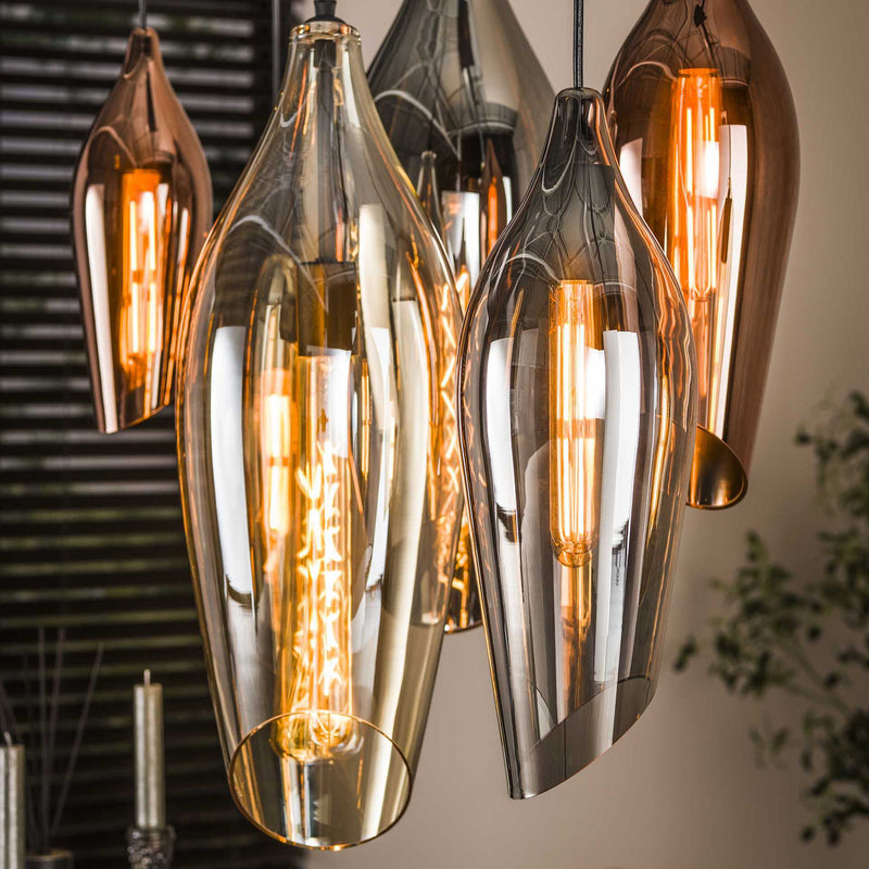 Zijlstra Hängeleuchte Pendelleuchte Lampe Glas mehrfarbig 7-flammig E27 bunt - 8713244076923