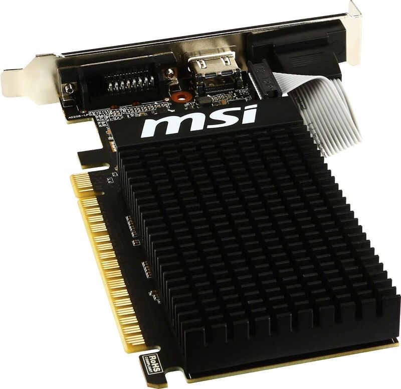 MSI GT710 Grafikkarte 2GB PCIe 2.0 LP 2GD3H Low Profile für Gaming - 4719072448233