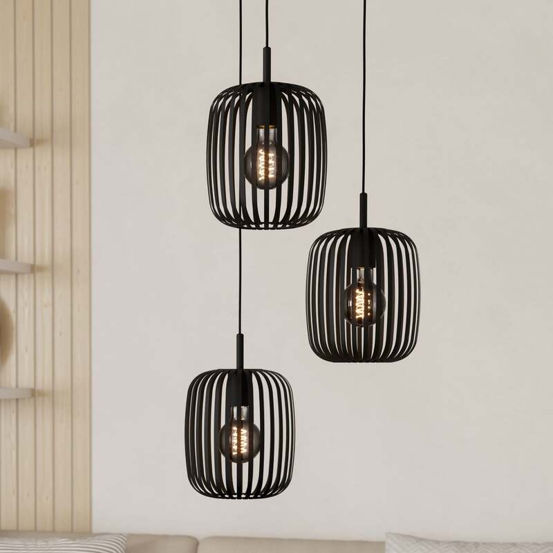 Hängeleuchte Romazzina Ø 46 cm schwarz 3-flg Stahl dimmbar von Eglo - 9008606258567