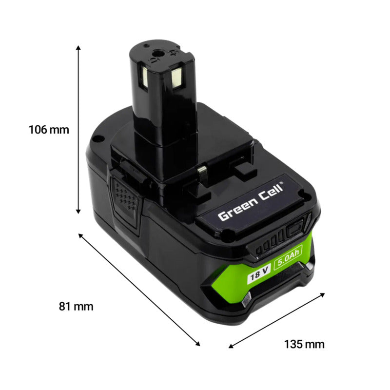 Green Cell Werkzeug-Akku RB18L50 18V 5.0Ah Li-Ion für Ryobi Geräte 690g Ersatz - 5904326375215