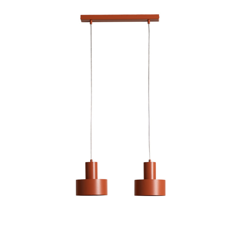SIGMA Hängeleuchte Rif 2 ziegelrot 2-flammig 42 cm Stahl dimmbar E27 - 5902846810636