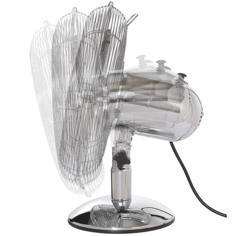 Sygonix Tischventilator Ventilator Oszillierend 35W Chrom 335mm x 400mm 3 Stufen - 4064161489322