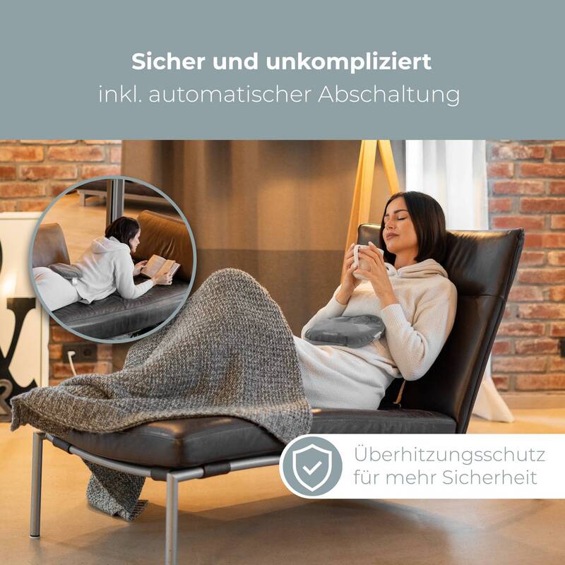 ProfiCare Wärmeflasche Wärmekissen Elektrisch Grau PC-EWF 3150 Flanell 380 W - 4006160046076