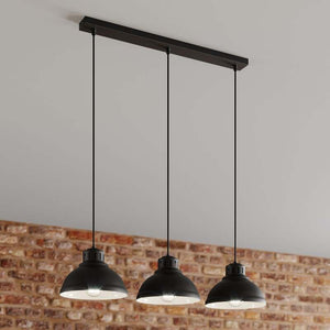 B-Ware Euluna Hängeleuchte Sven LED Pendelleuchte dimmbar schwarz 3-flammig 75x21cm