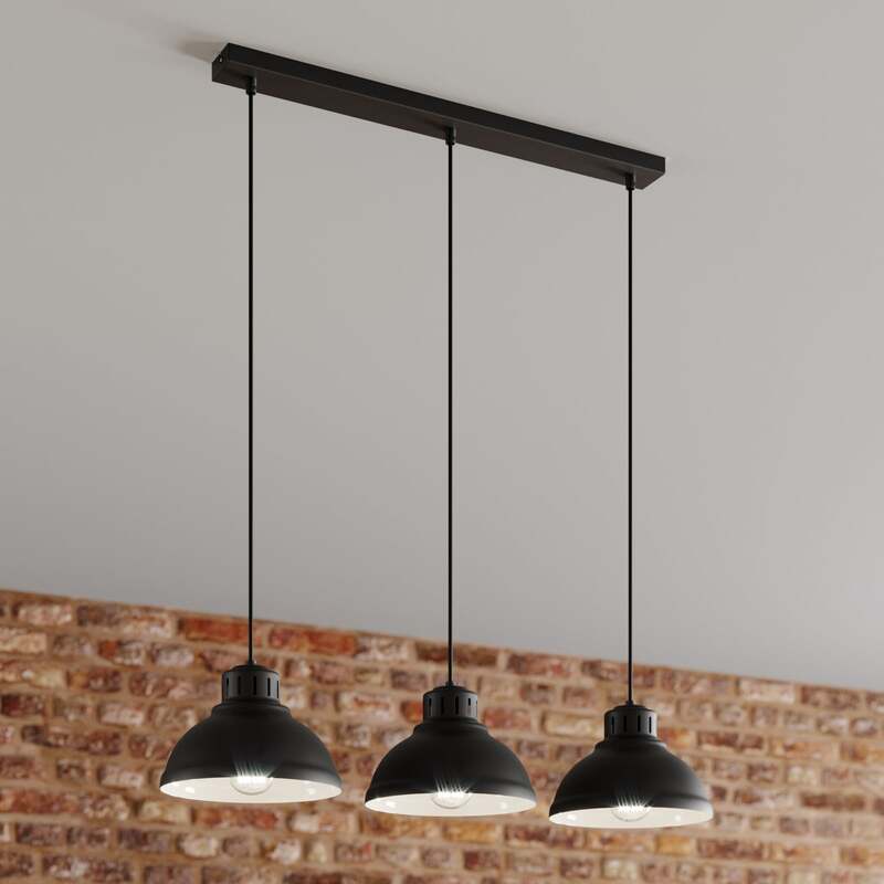 Euluna Hängeleuchte Sven LED Pendelleuchte dimmbar schwarz 3-flammig 75x21cm - 5907565990836