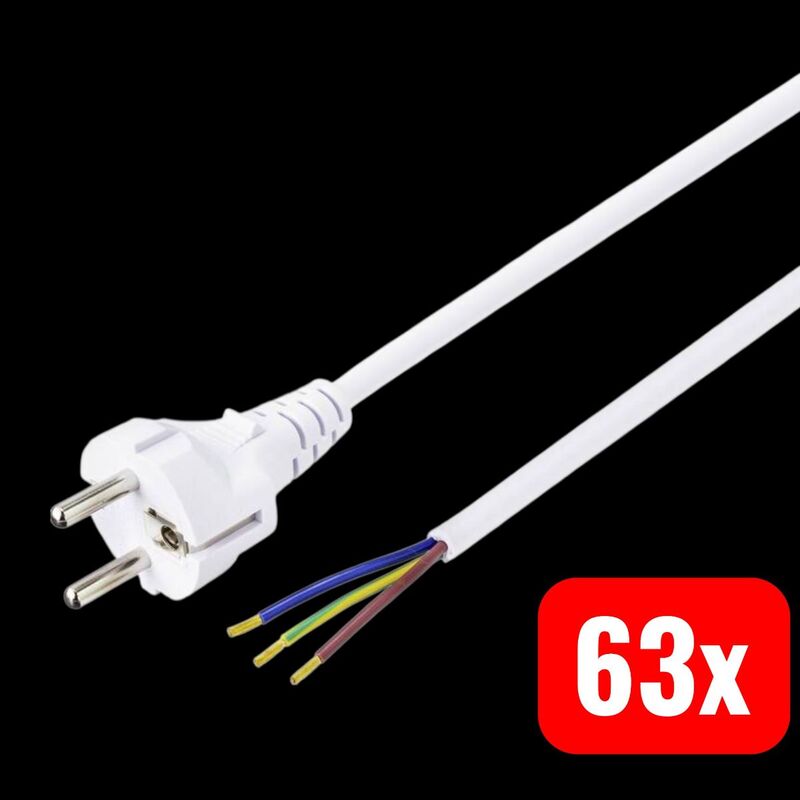 Basetech Strom Anschlusskabel H05VV-F 1,50m 16A Schutzkontakt-Stecker weiß 230V - 4064161150871