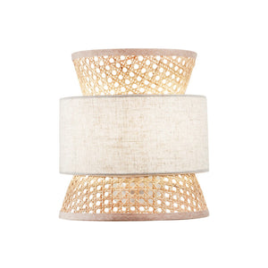 B-Ware Luce Ambiente Design Wandlampe Gazebo LED Leuchte Rattan dimmbar beige 27cm hoch