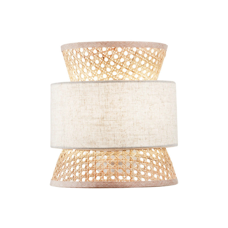 Luce Ambiente Design Wandlampe Gazebo LED Leuchte Rattan dimmbar beige 27cm hoch - 8031414932344