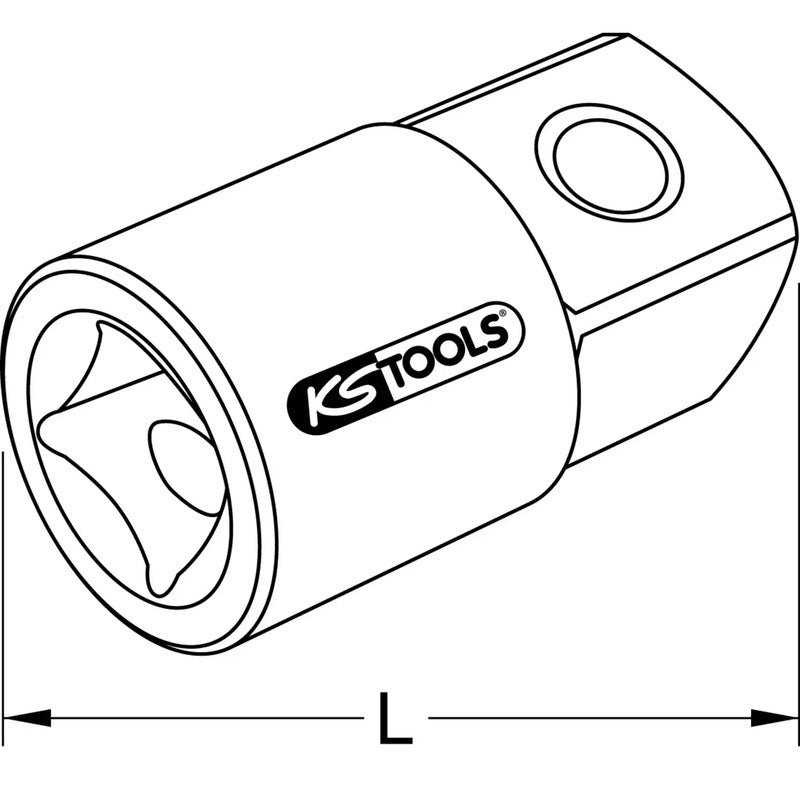 KS Tools Steckschlüssel-Vergrößerungsstück 1/2" Antrieb 20mm 46mm Chrom-Vanadium - 4042146045466