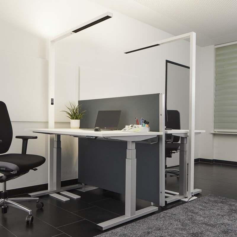 Arcchio LED Office Floor Lamp Jolinda, White, Metal, Sensor - 4251096542424