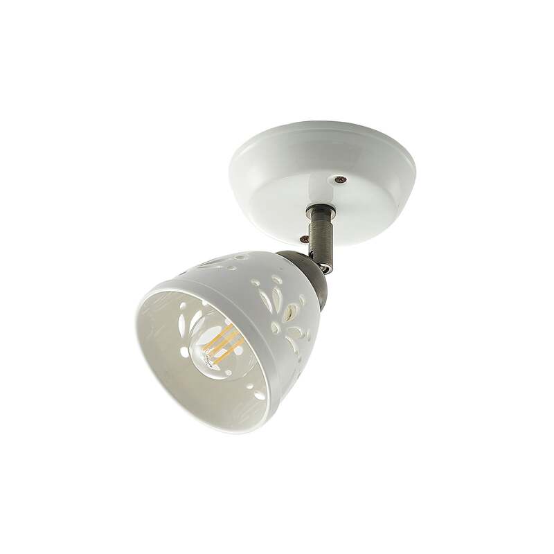 Lindby Strahler Sanrike LED Deckenstrahler Lampe dimmbar Keramik weiß 19x12cm - 4251911704105