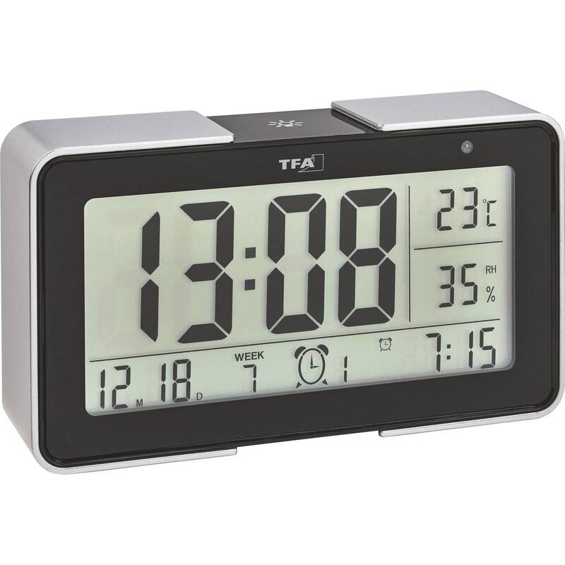 TFA Dostmann Funk Wecker digital 3 Alarmzeiten Temperatur Luftfeuchtigkeit - 4009816029904