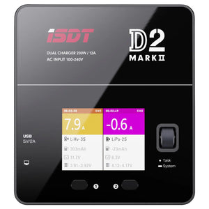 B-Ware ISDT Modellbau-Multifunktionsladegerät D-2 MARK2 12A LiPo LiIon NiMH Blei 200W