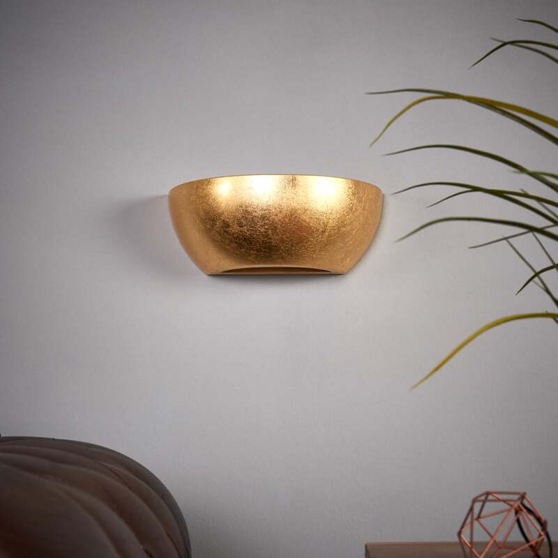 Lindby Wandleuchte Hängeleuchte Kolja LED Wandlampe Lampe dimmbar gold 25cm - 4251096525878
