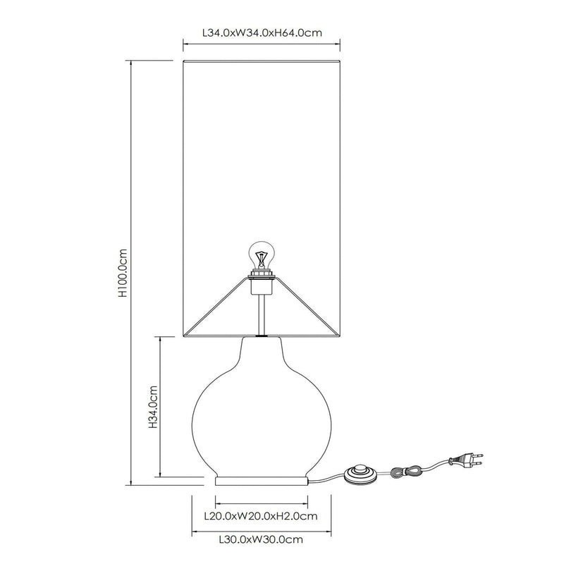 Lucide Stehleuchte Esterad LED Designer Lampe Leuchte ocker Ø34cm Höhe 100cm - 5411212106032