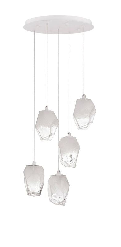 Nova Luce Pendelleuchte Hängeleuchte ICE G9 Weiß Lampe Deckenleuchte 5-fach - 5212017425126