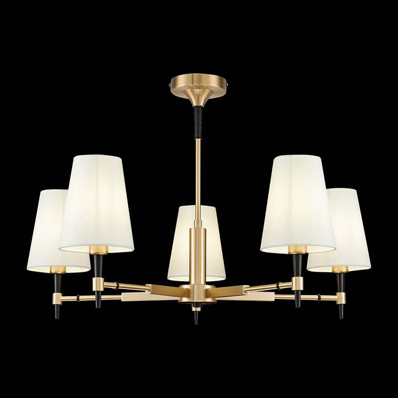 Maytoni Kronleuchter Hängelampe Zaragoza 5-flg. dimmbar schwarz messing Ø78cm - 4251110057132