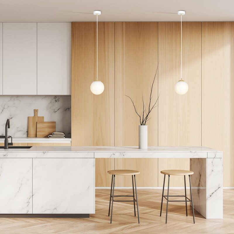 EMIBIG Pendelleuchte Hängeleuchte Royal Glas weiß E14 LED 1-flammig dimmbar - 5901738926134