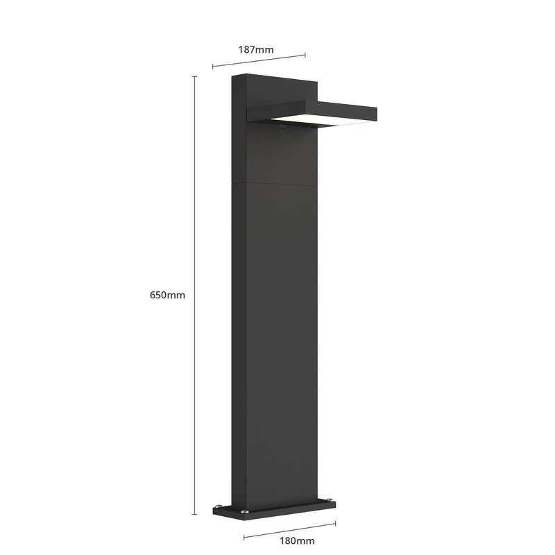 Lucande LED Pollerleuchte Wegeleuchte Silvan Gartenlampe anthrazit 65cm IP65 12W - 4251096556728