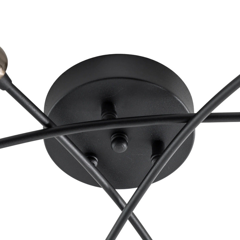 Opviq Deckenleuchte Deckenlampe Banana schwarz Metall 6-flammig E27 LED 67 cm - 8684283477265