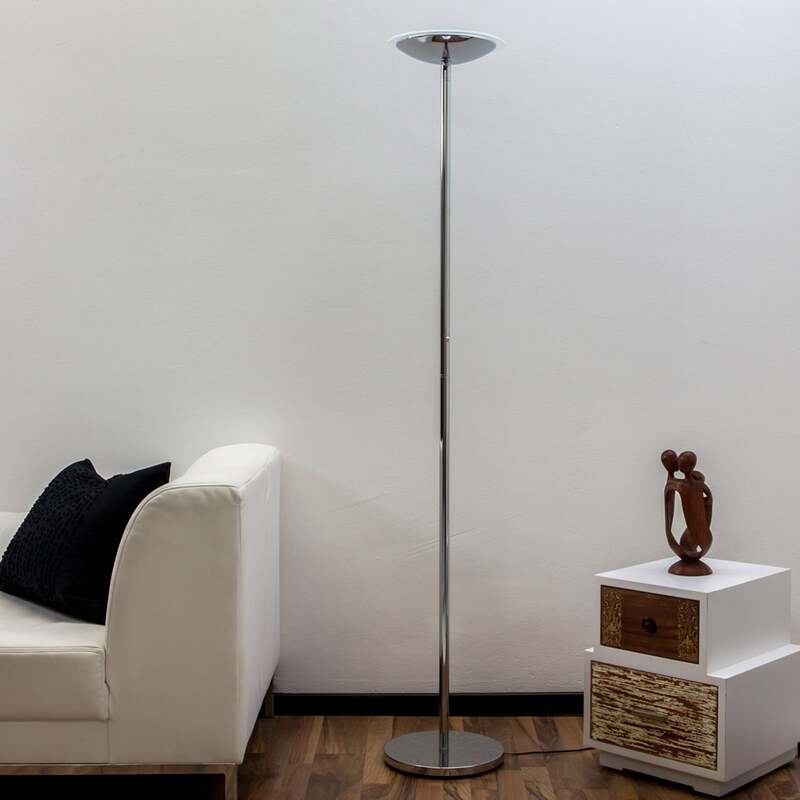 Lindby Stehlampe Malea LED dimmbar chromfarben 180cm elegante Leuchte Lampe - 6291105709613